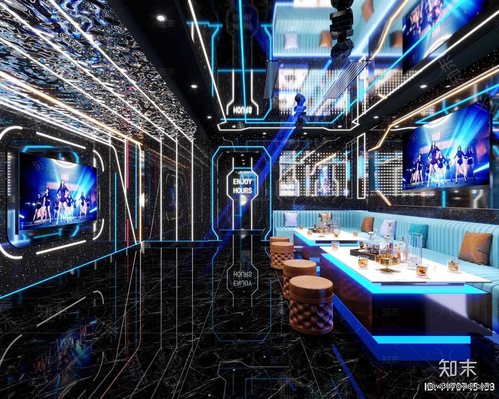 Modern Style Interior 3D Blocks and 3D Models – KTV 3D Scene – 731 – CORONA - thumbnail 2