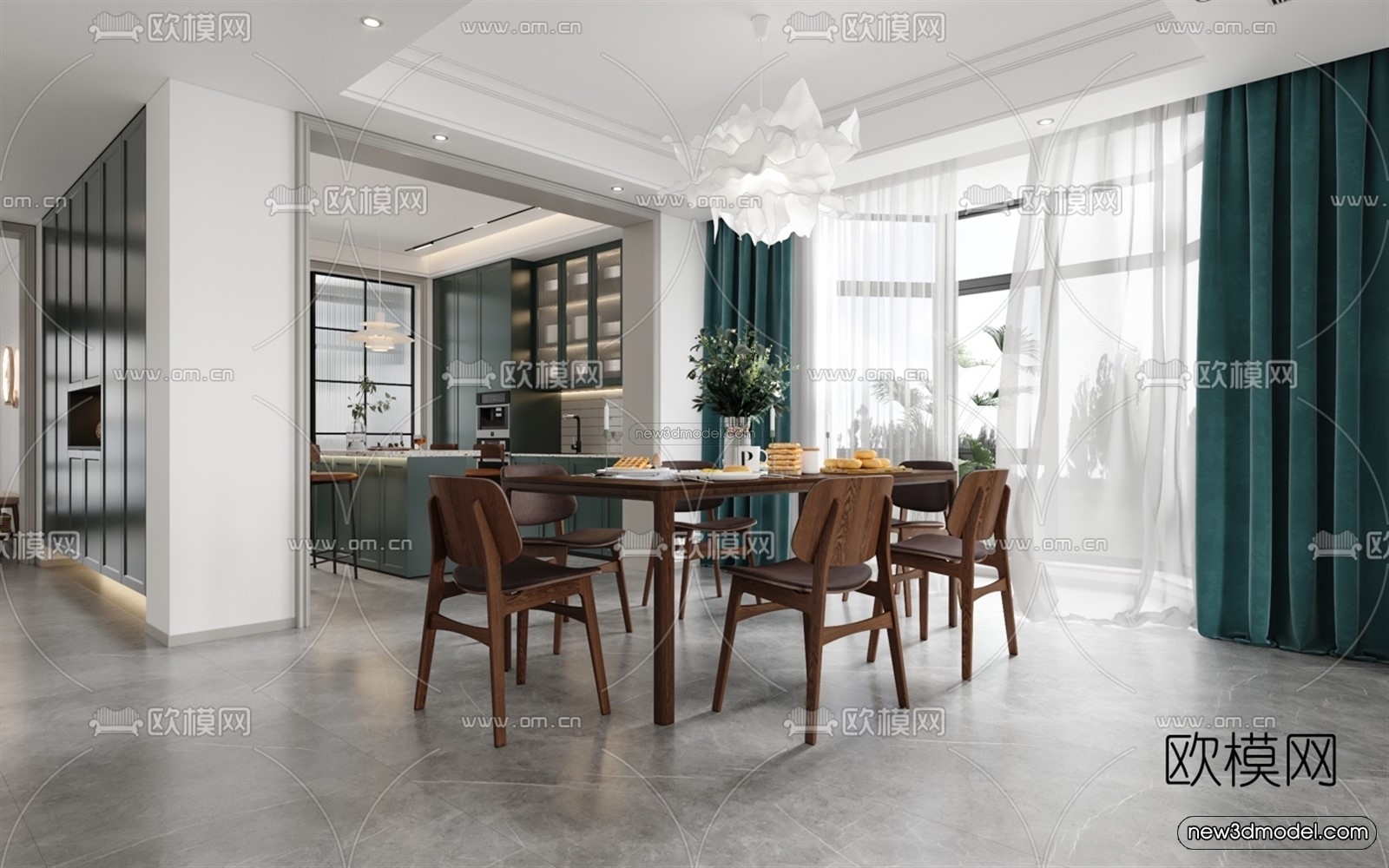 Morandi Style Interior 3D Blocks – Living Room 3D Scene – 104 – VRAY - thumbnail 4