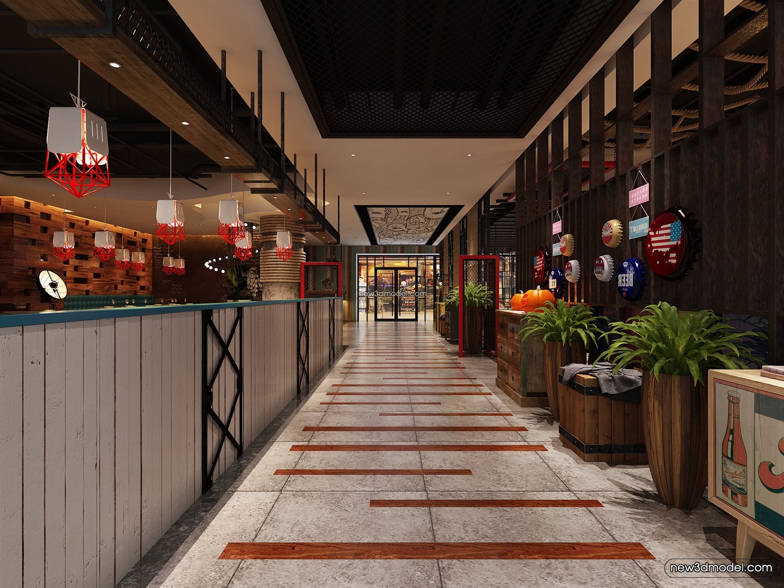 Buffet Restaurant of Hotels 3D Scenes – 3D Blocks – 094 – VRAY - thumbnail 2
