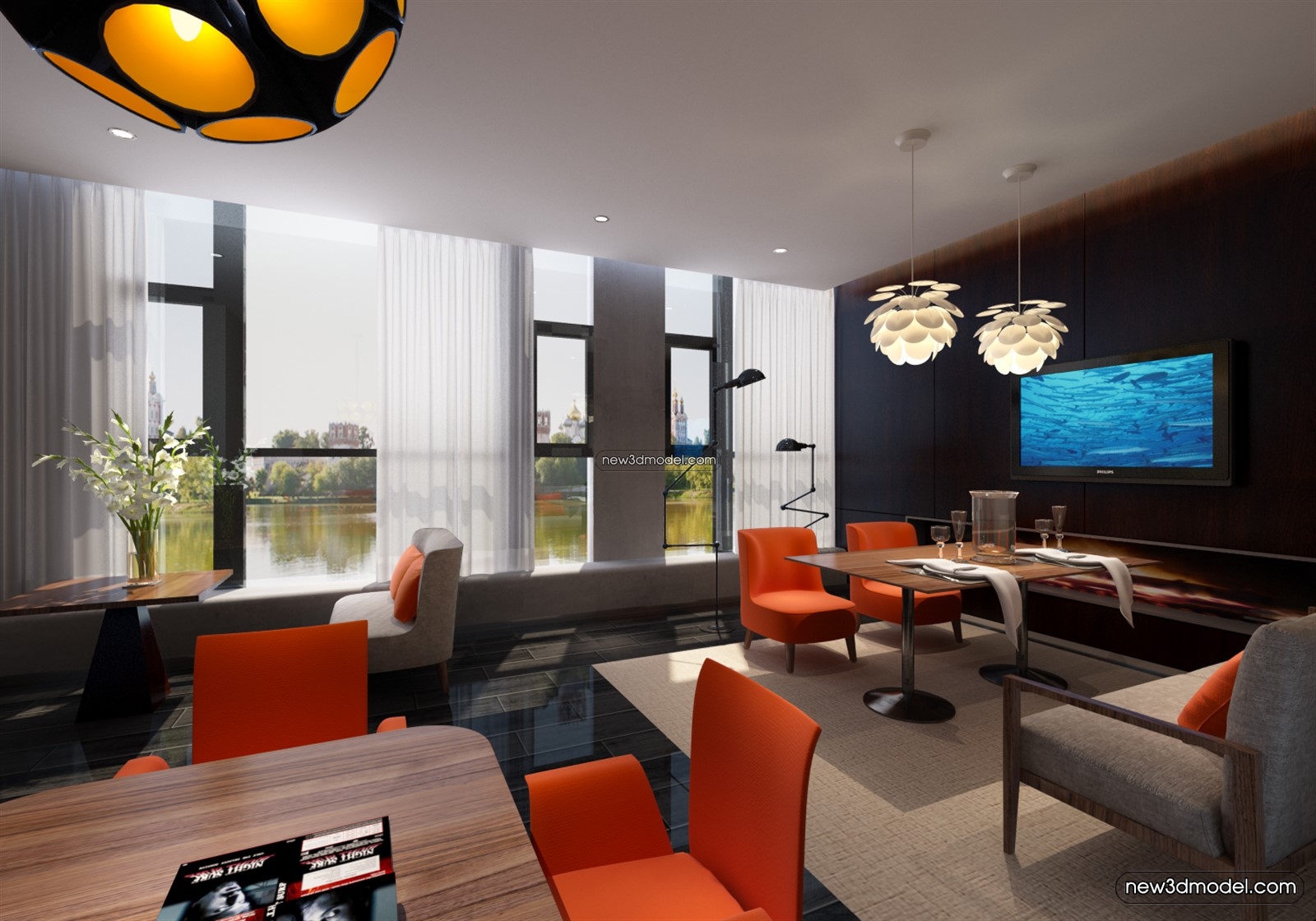 Buffet Restaurant of Hotels 3D Scenes – 3D Blocks – 101 – VRAY - thumbnail 2