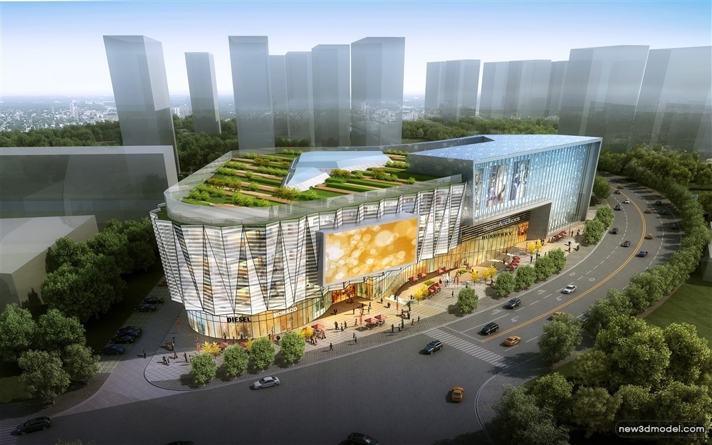 3D Models of Commercial Building – Exterior 3D Scenes – 618 – VRAY - thumbnail 3