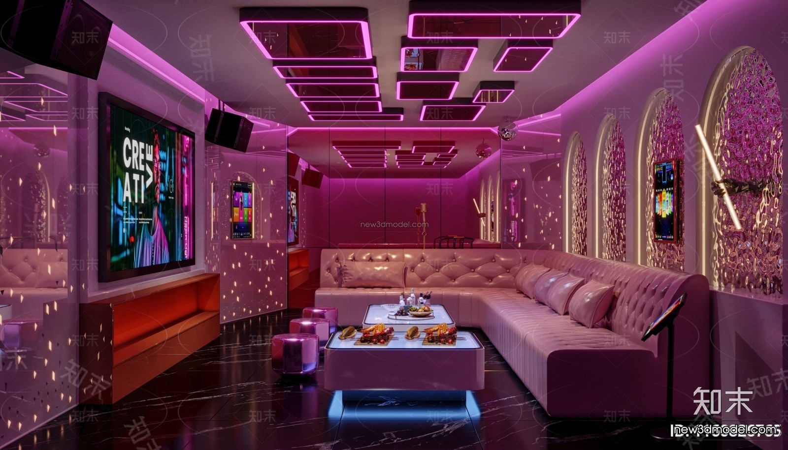 Modern Style Interior 3D Blocks and 3D Models – KTV 3D Scene – 753 – CORONA - thumbnail 3