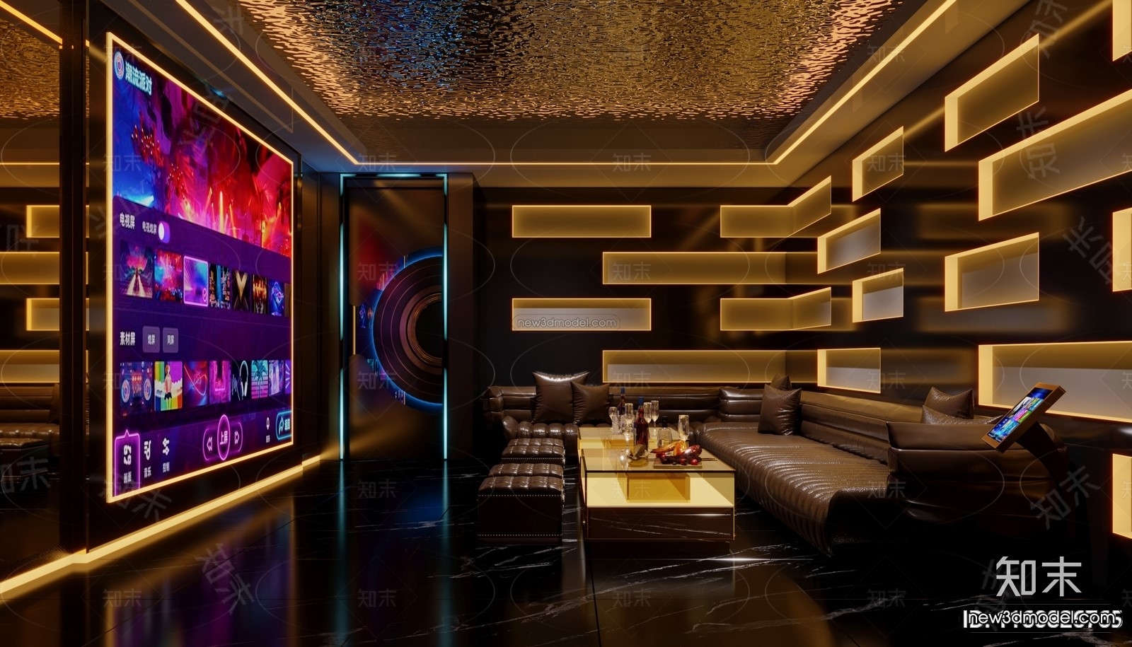 Modern Style Interior 3D Blocks and 3D Models – KTV 3D Scene – 753 – CORONA - thumbnail 2