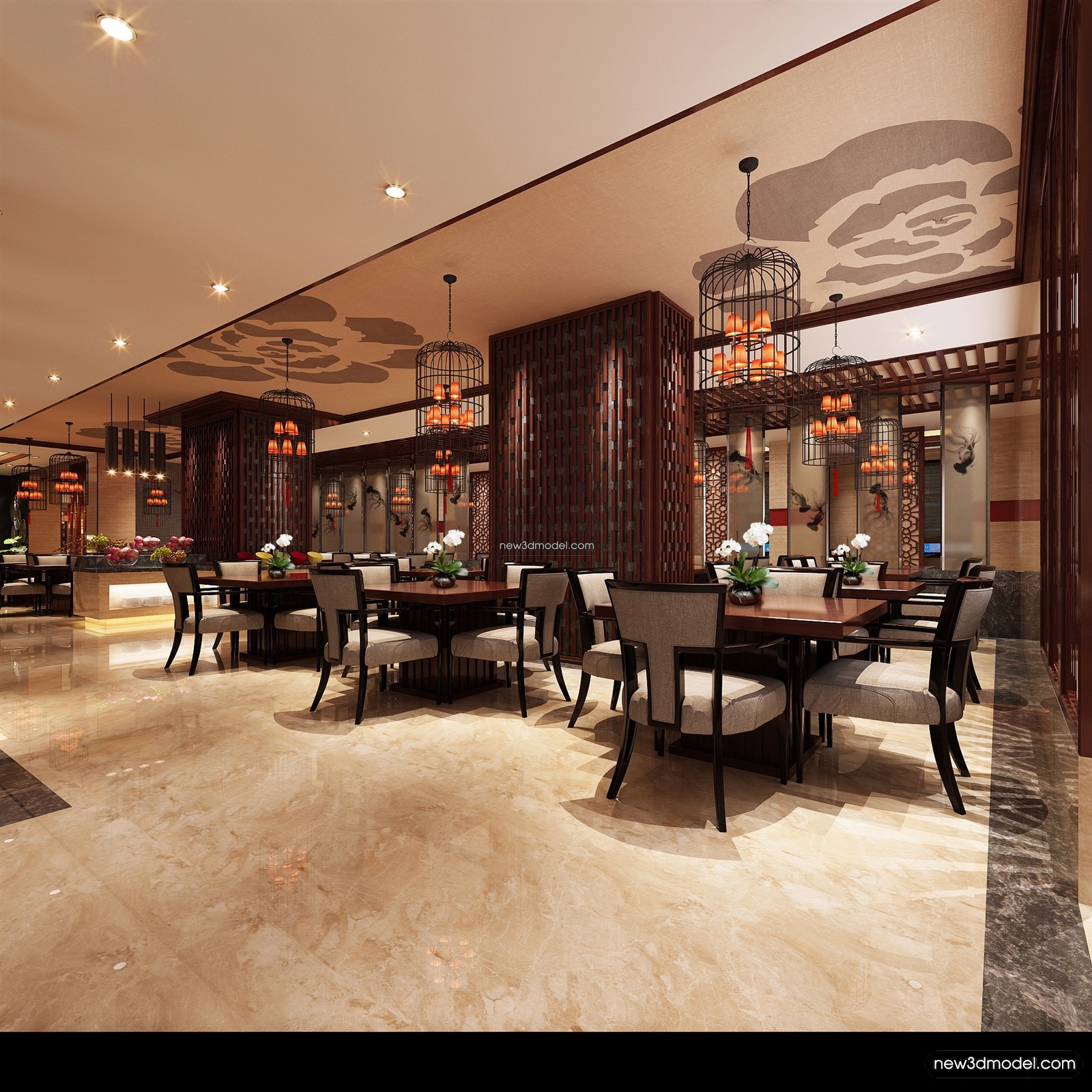 Buffet Restaurant of Hotels 3D Scenes – 3D Blocks – 095 – VRAY - thumbnail 3