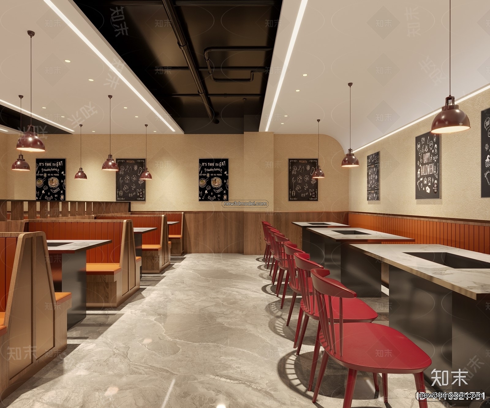 Seafood Restaurant 3D Scene – 3D Blocks – 045 – CORONA - thumbnail 3