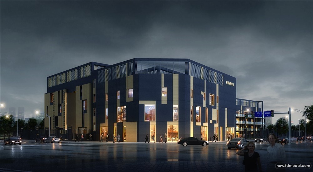 3D Models of Commercial Building – Exterior 3D Scenes – 359 – VRAY - thumbnail 3