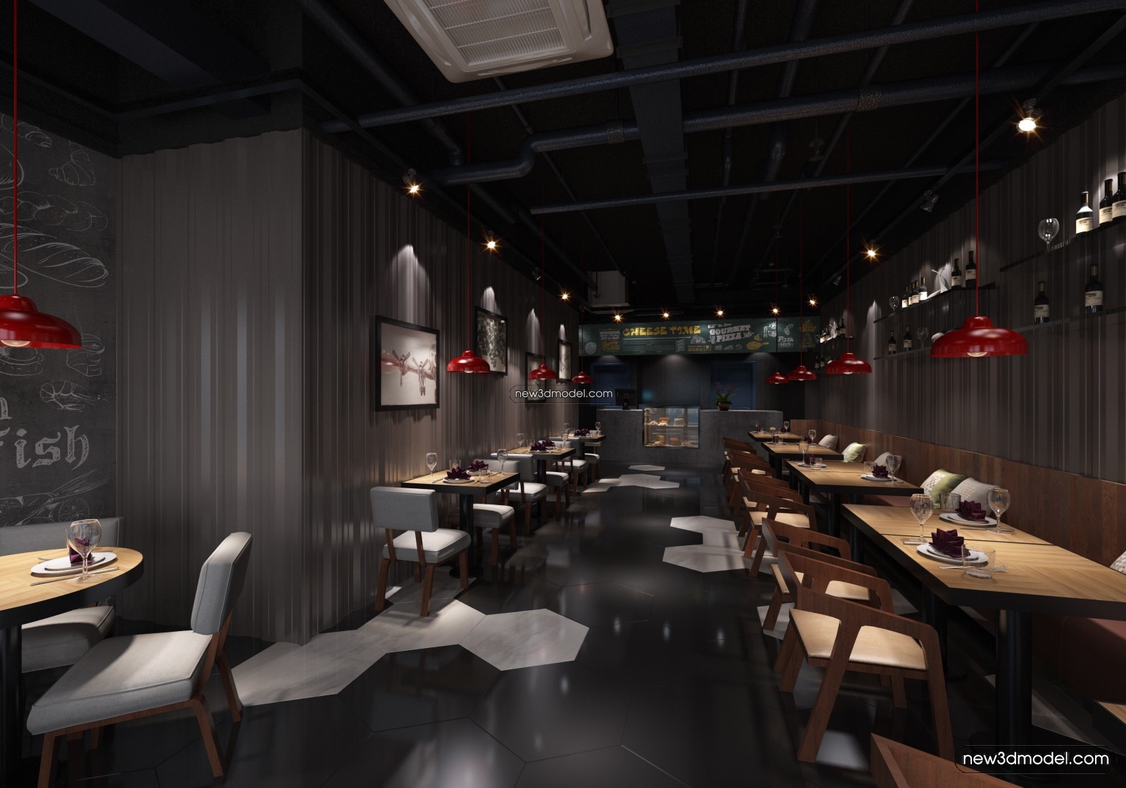 Buffet Restaurant of Hotels 3D Scenes – 3D Blocks – 104 – VRAY - thumbnail 2