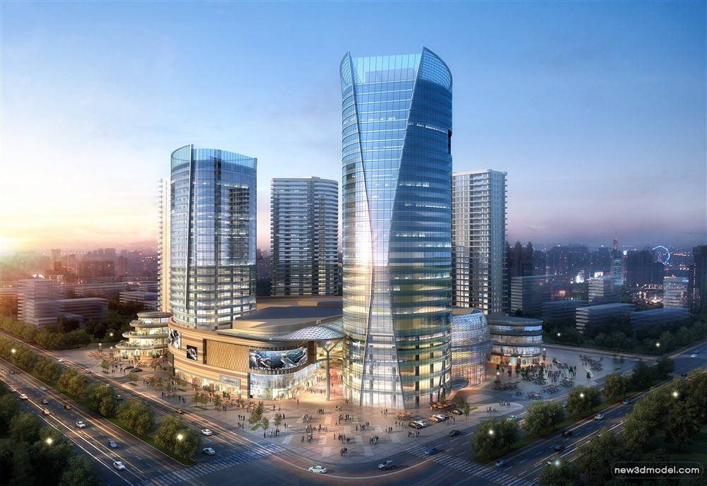 3D Models of Commercial Building – Exterior 3D Scenes – 1096 – VRAY - thumbnail 3