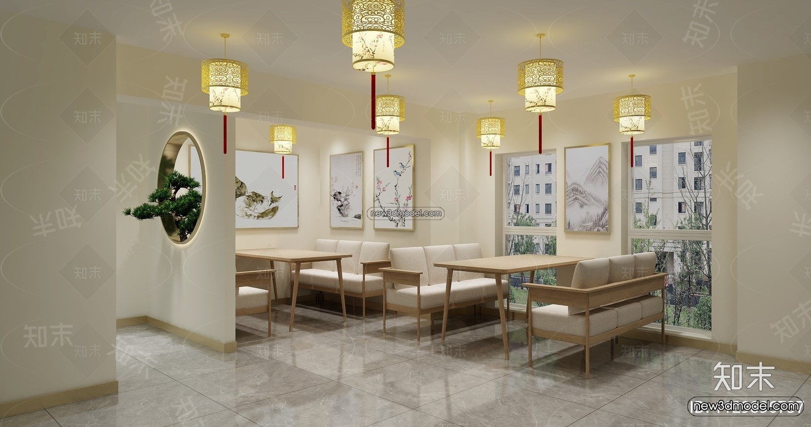 Seafood Restaurant 3D Scene – 3D Blocks – 056 – VRAY - thumbnail 4