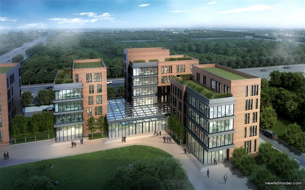 3D Models of Commercial Building – Exterior 3D Scenes – 455 – VRAY - thumbnail 3