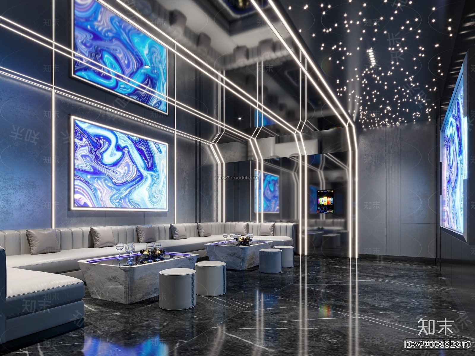 Modern Style Interior 3D Blocks and 3D Models – KTV 3D Scene – 770 – CORONA - thumbnail 2