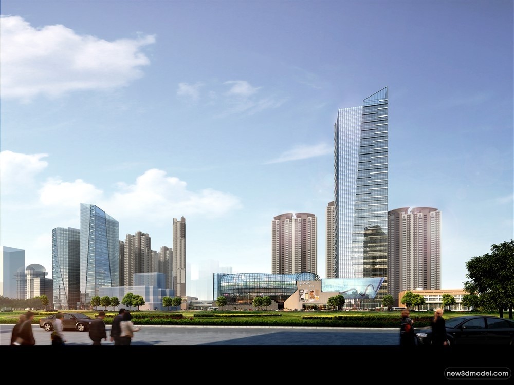 3D Models of Commercial Building – Exterior 3D Scenes – 1103 – VRAY - thumbnail 5