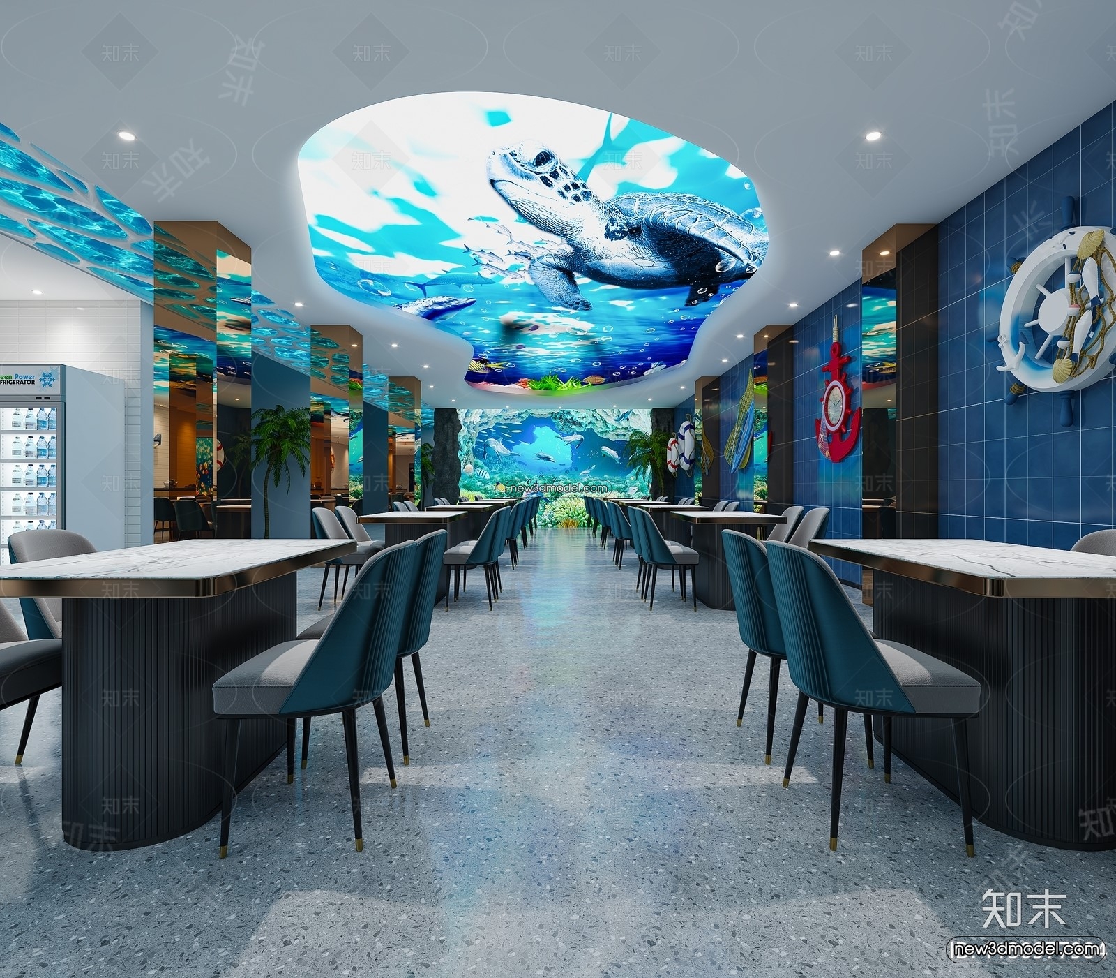 Seafood Restaurant 3D Scene – 3D Blocks – 058 – VRAY - thumbnail 2