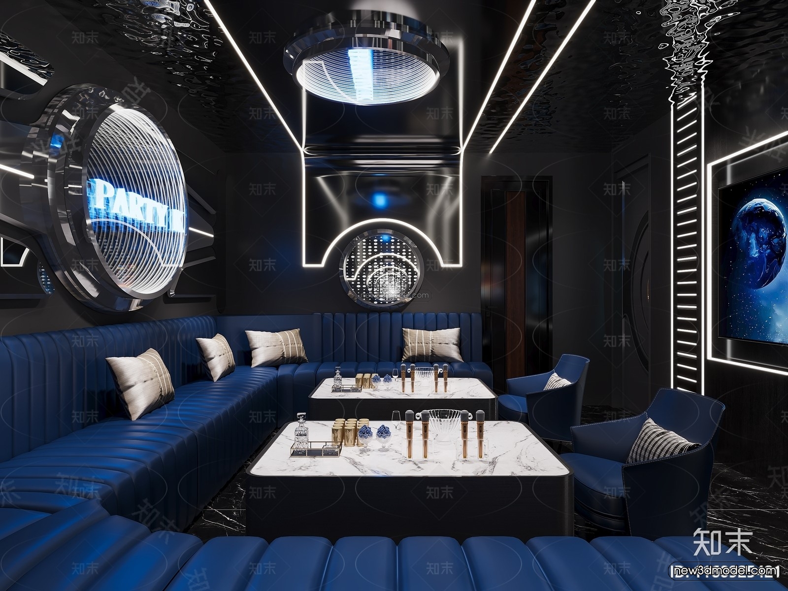 Modern Style Interior 3D Blocks and 3D Models – KTV 3D Scene – 744 – CORONA - thumbnail 2