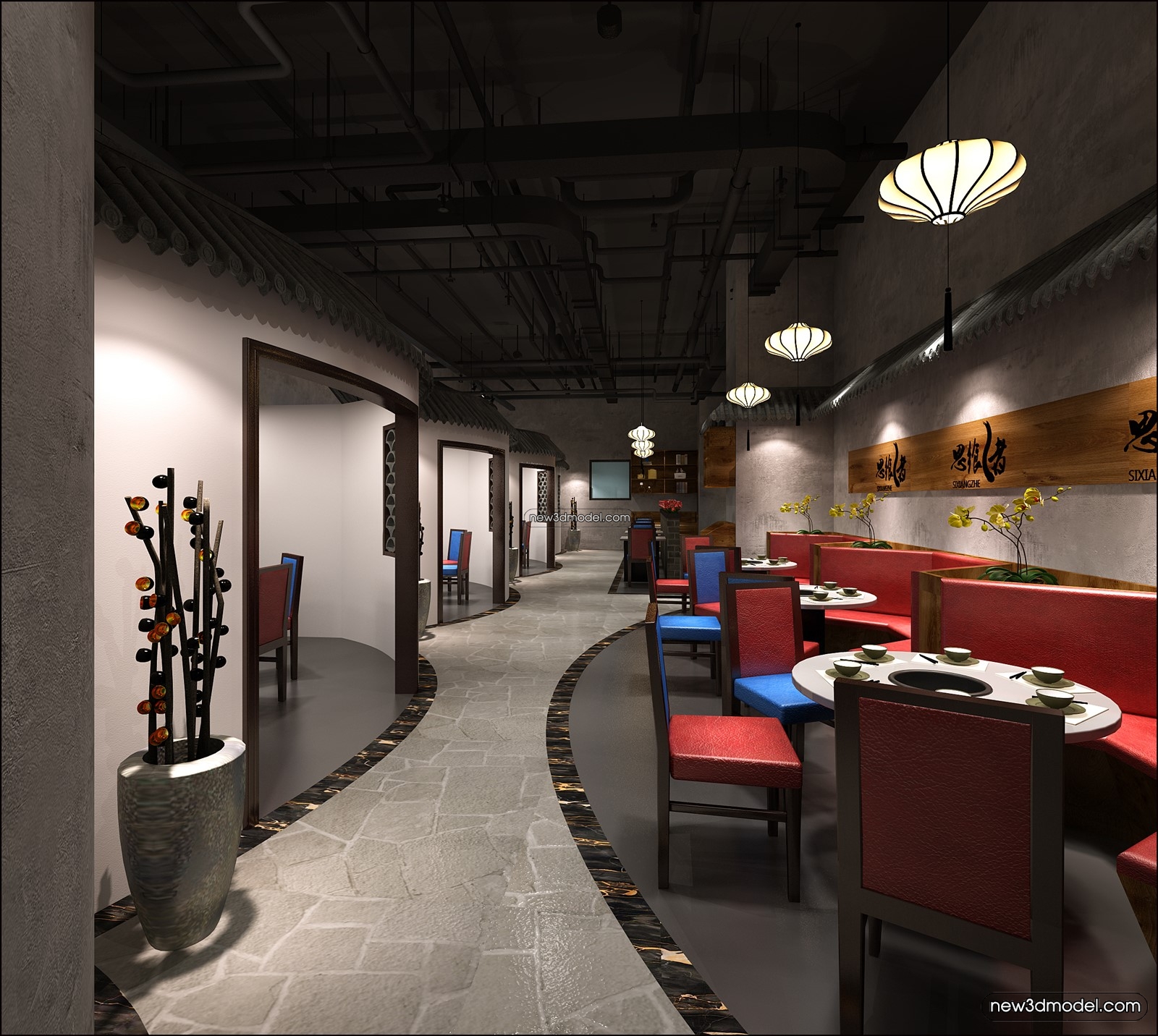 Buffet Restaurant of Hotels 3D Scenes – 3D Blocks – 114 – VRAY - thumbnail 4
