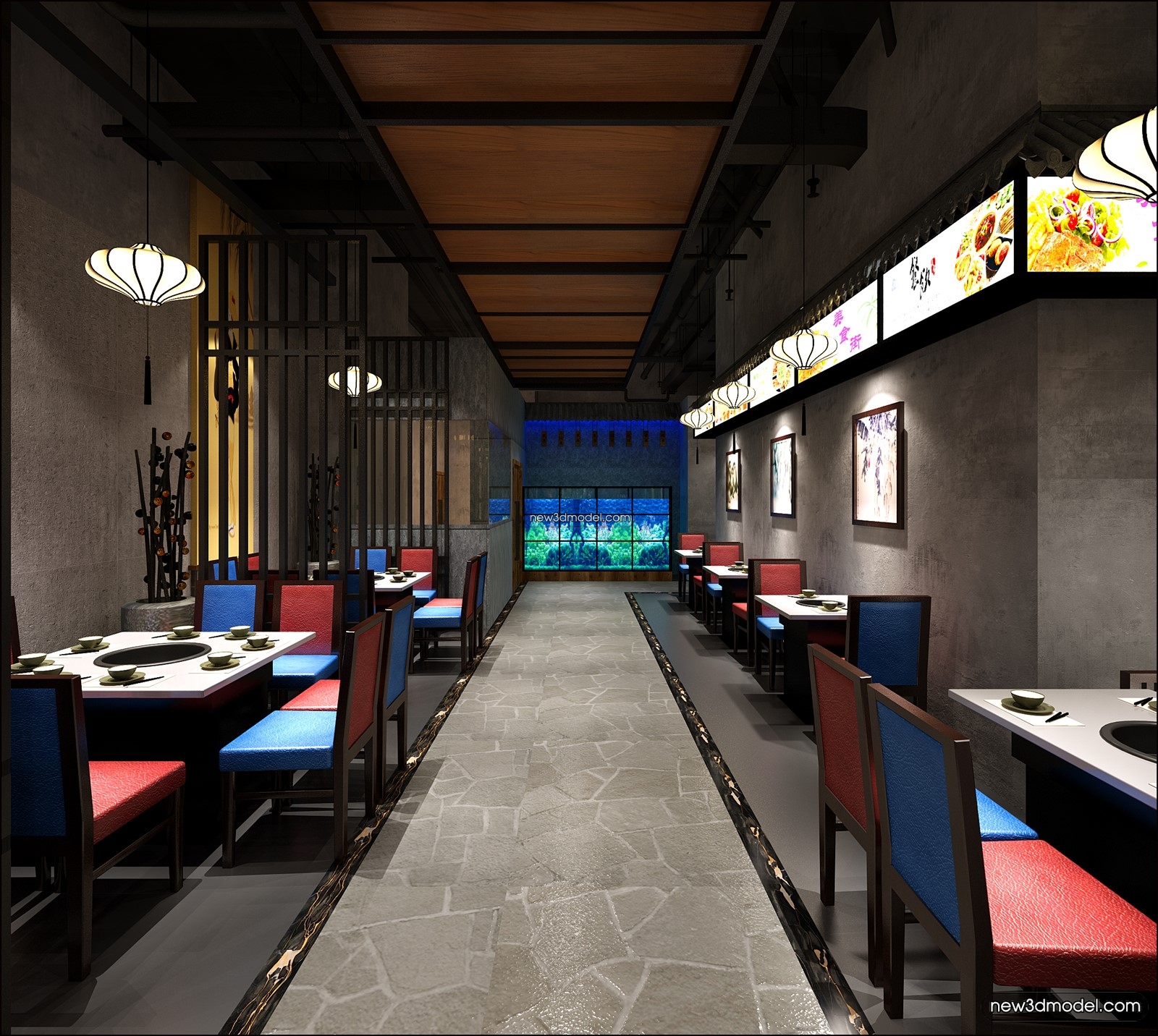 Buffet Restaurant of Hotels 3D Scenes – 3D Blocks – 114 – VRAY - thumbnail 3