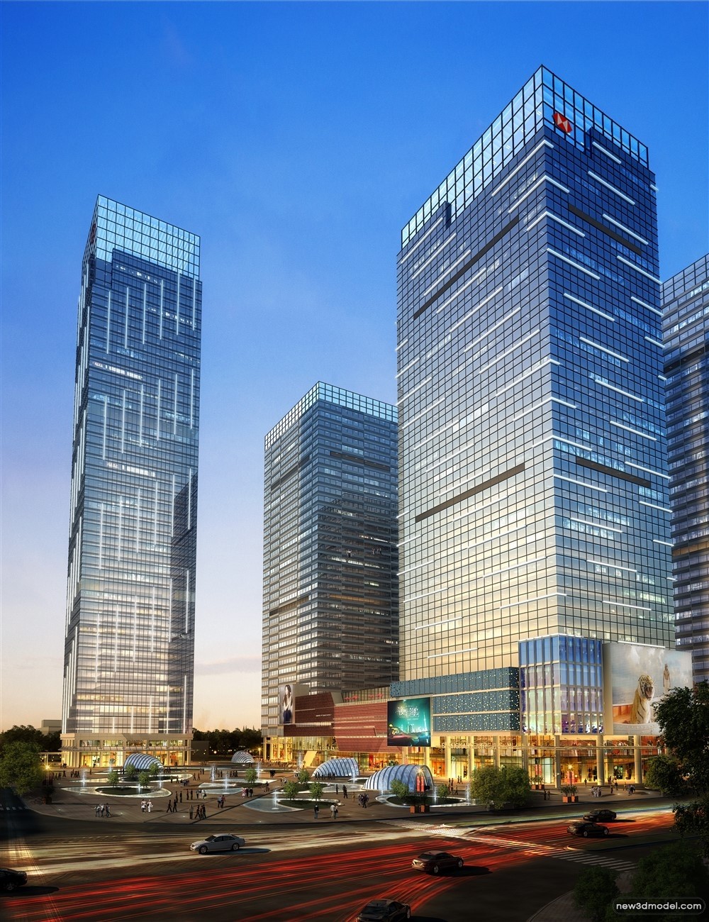3D Models of Commercial Building – Exterior 3D Scenes – 1105 – VRAY - thumbnail 3
