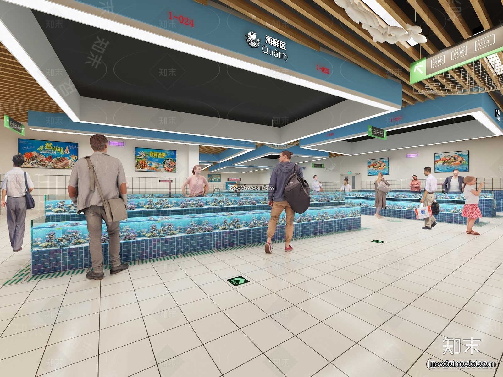 Seafood Restaurant 3D Scene – 3D Blocks – 072 – VRAY - thumbnail 2