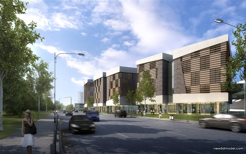 3D Models of Commercial Building – Exterior 3D Scenes – 621 – VRAY - thumbnail 3