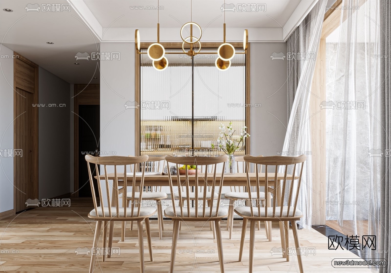 Morandi Style Interior 3D Blocks – Living Room 3D Scene – 112 – VRAY - thumbnail 4