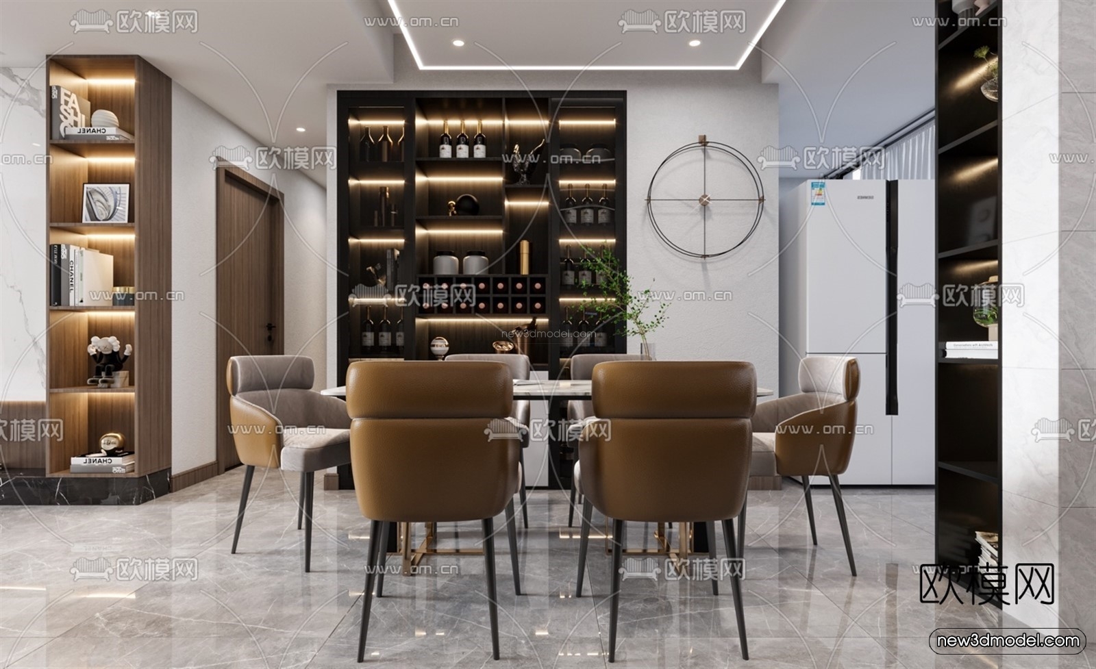 Modern Style Interior 3D Blocks – Living Room 3D Model – 027 – VRAY - thumbnail 4