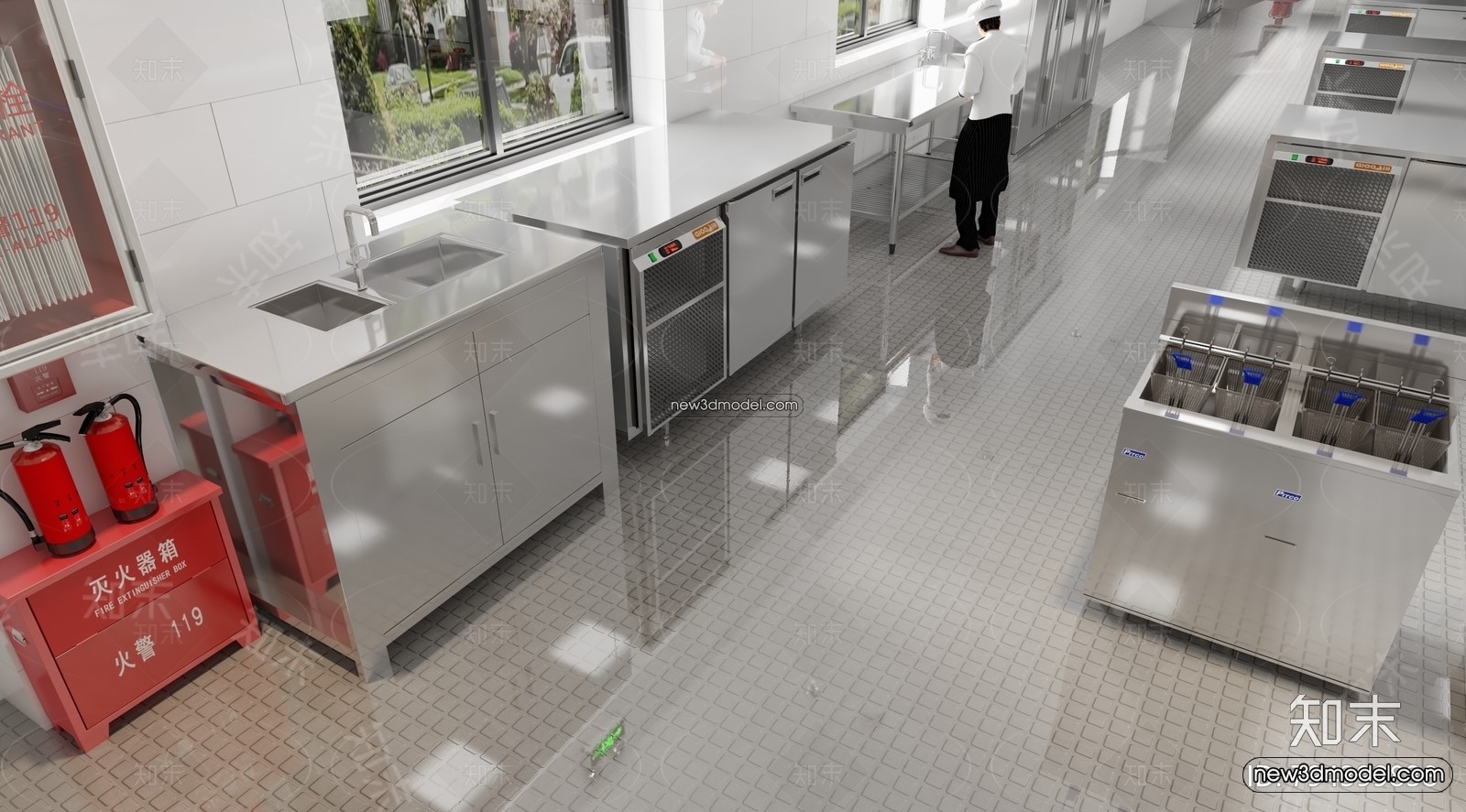 Restaurant Kitchen 3D Models – 3D Scene – 007 – VRAY - thumbnail 3