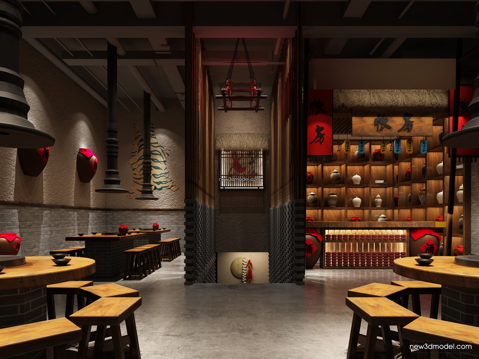 Buffet Restaurant of Hotels 3D Scenes – 3D Blocks – 006 – VRAY - thumbnail 2