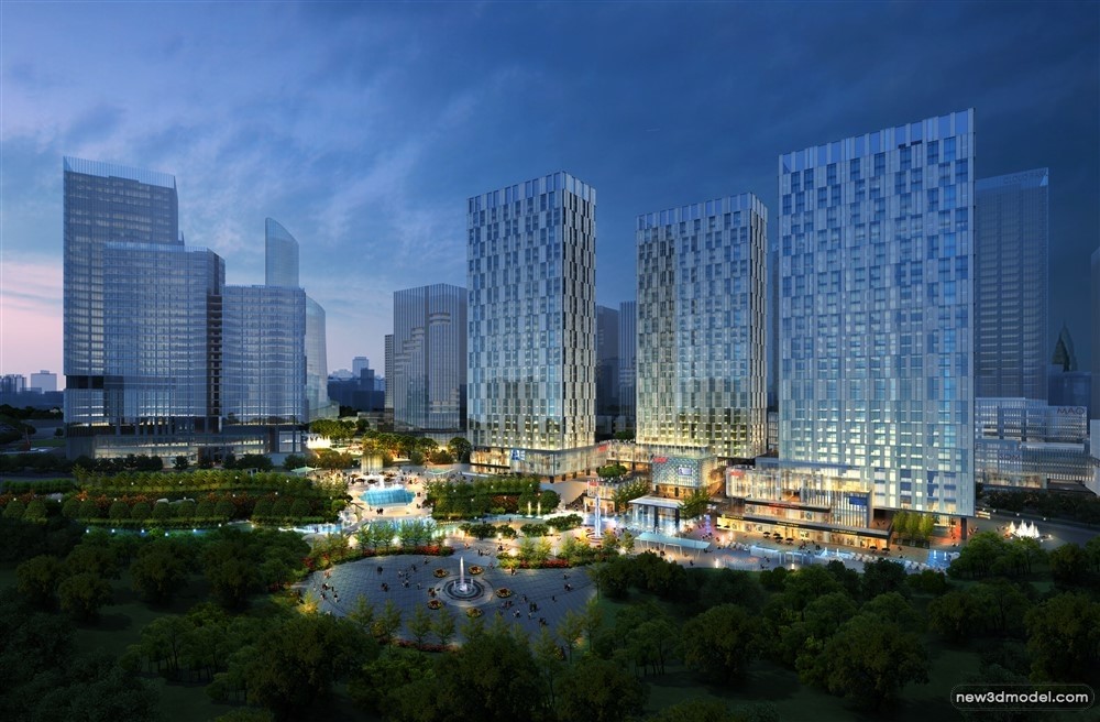 3D Models of Commercial Building – Exterior 3D Scenes – 623 – VRAY - thumbnail 2