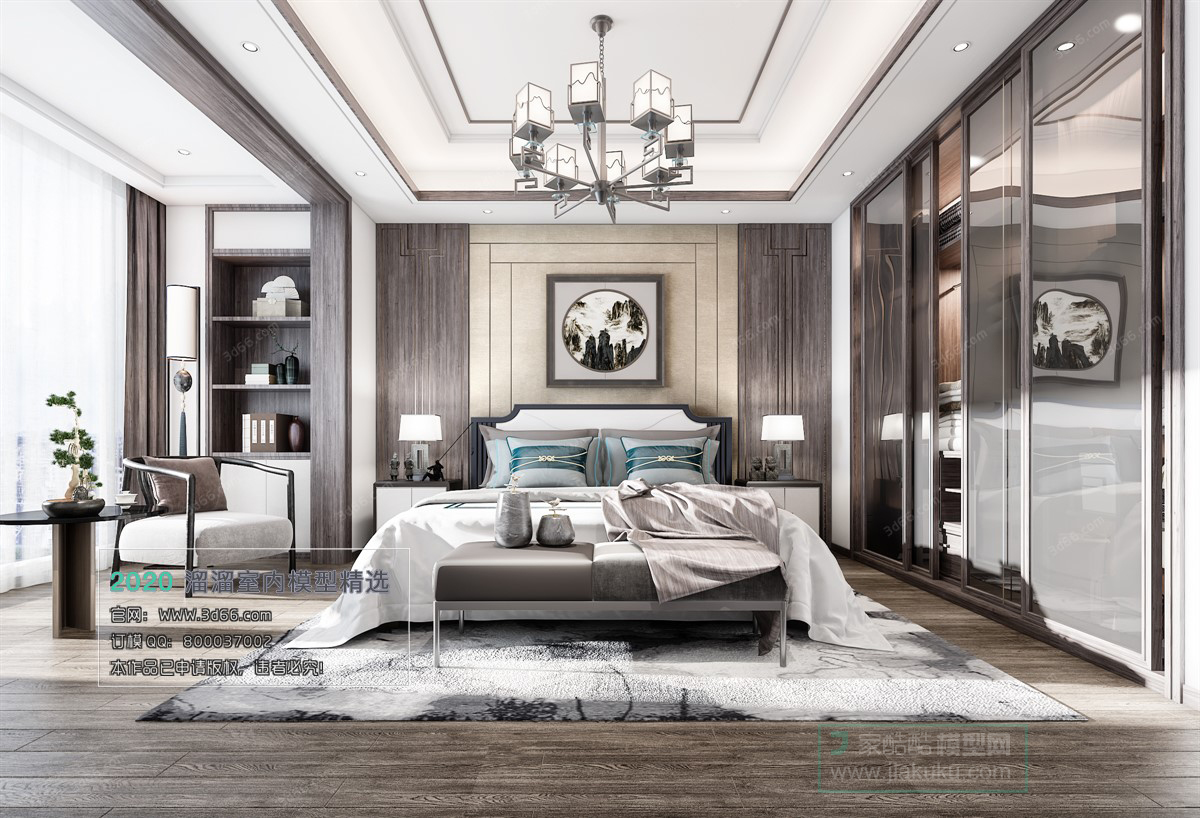 BEDROOM – CHINESE STYLE – 3D MODELS – 008 - thumbnail 1