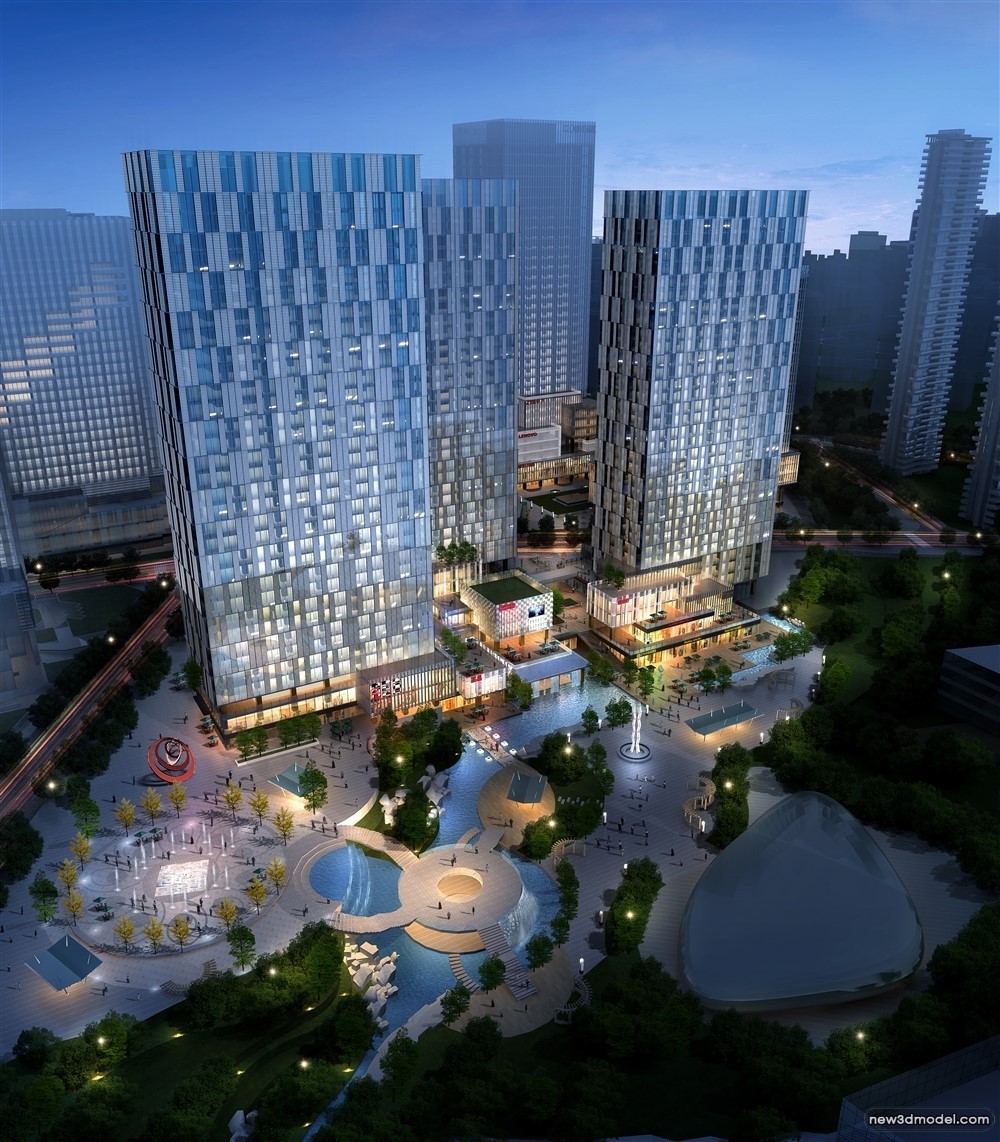 3D Models of Commercial Building – Exterior 3D Scenes – 623 – VRAY - thumbnail 4