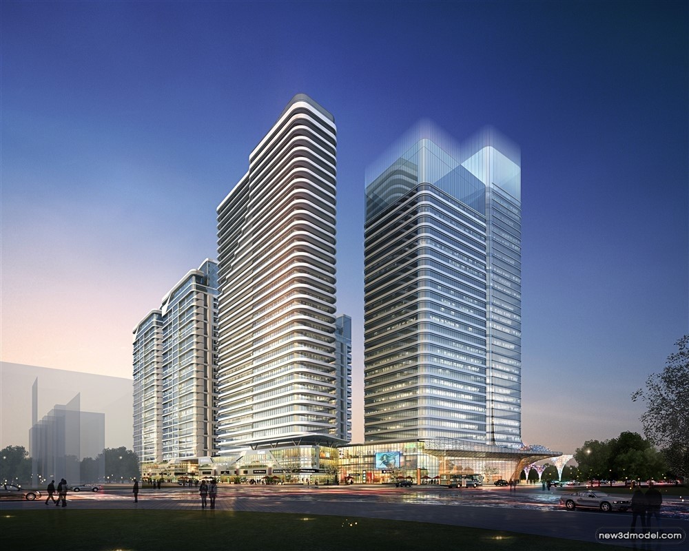 3D Models of Commercial Building – Exterior 3D Scenes – 626 – VRAY - thumbnail 3