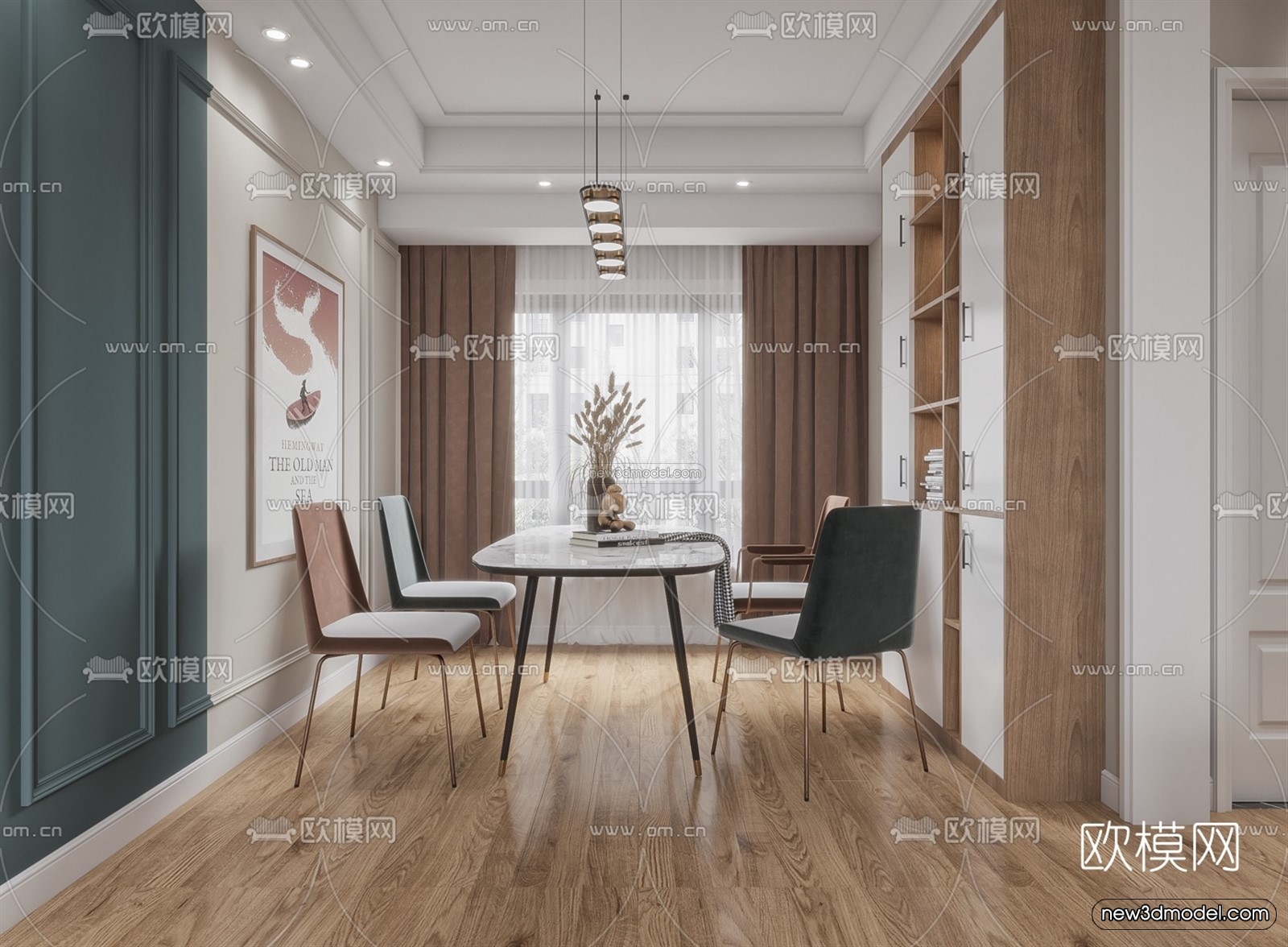 Morandi Style Interior 3D Blocks – Living Room 3D Scene – 117 – VRAY - thumbnail 4