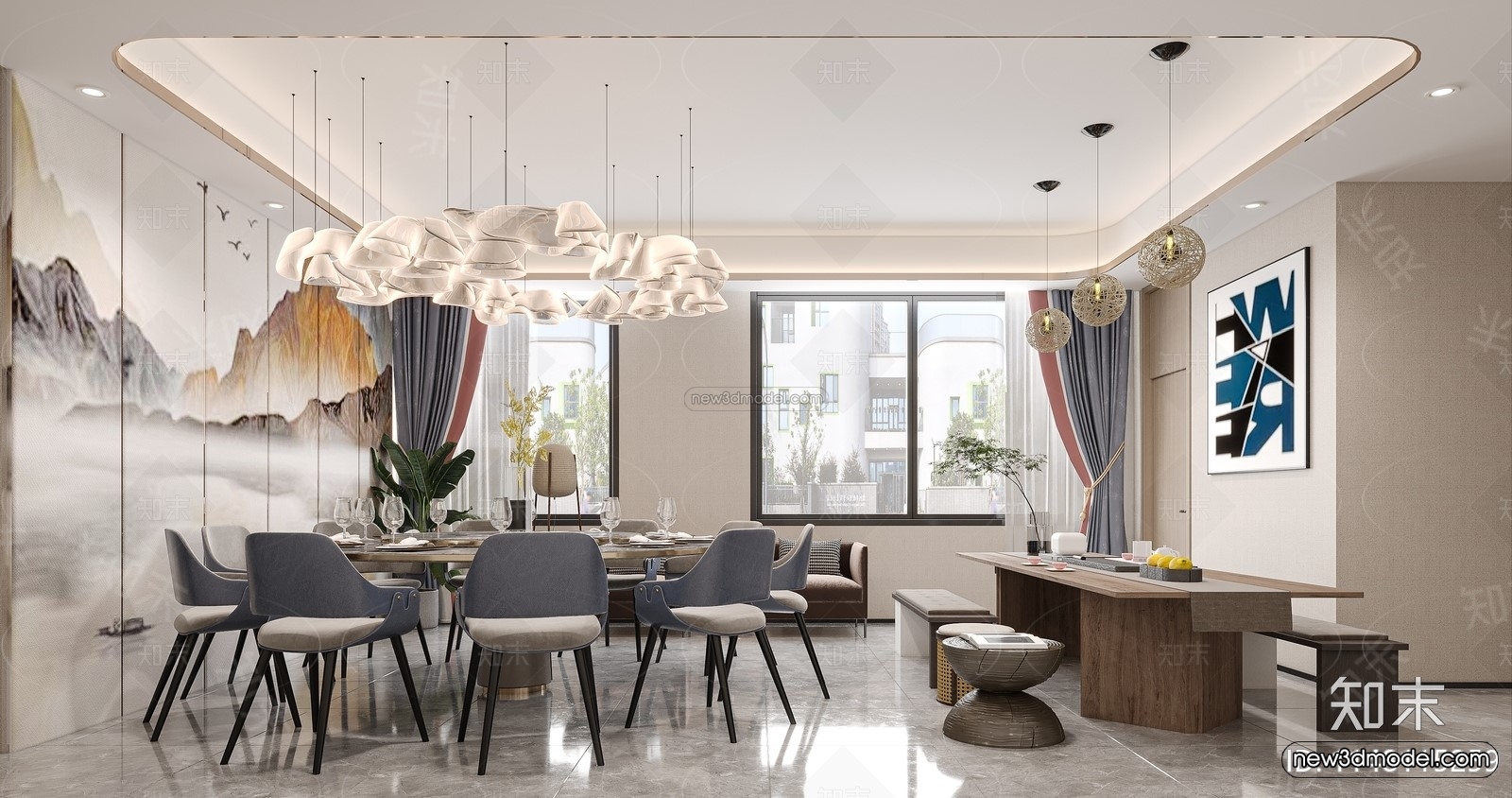 Modern Style Interior 3D Blocks and 3D Models – Billard 3D Scene – 773 – CORONA - thumbnail 4