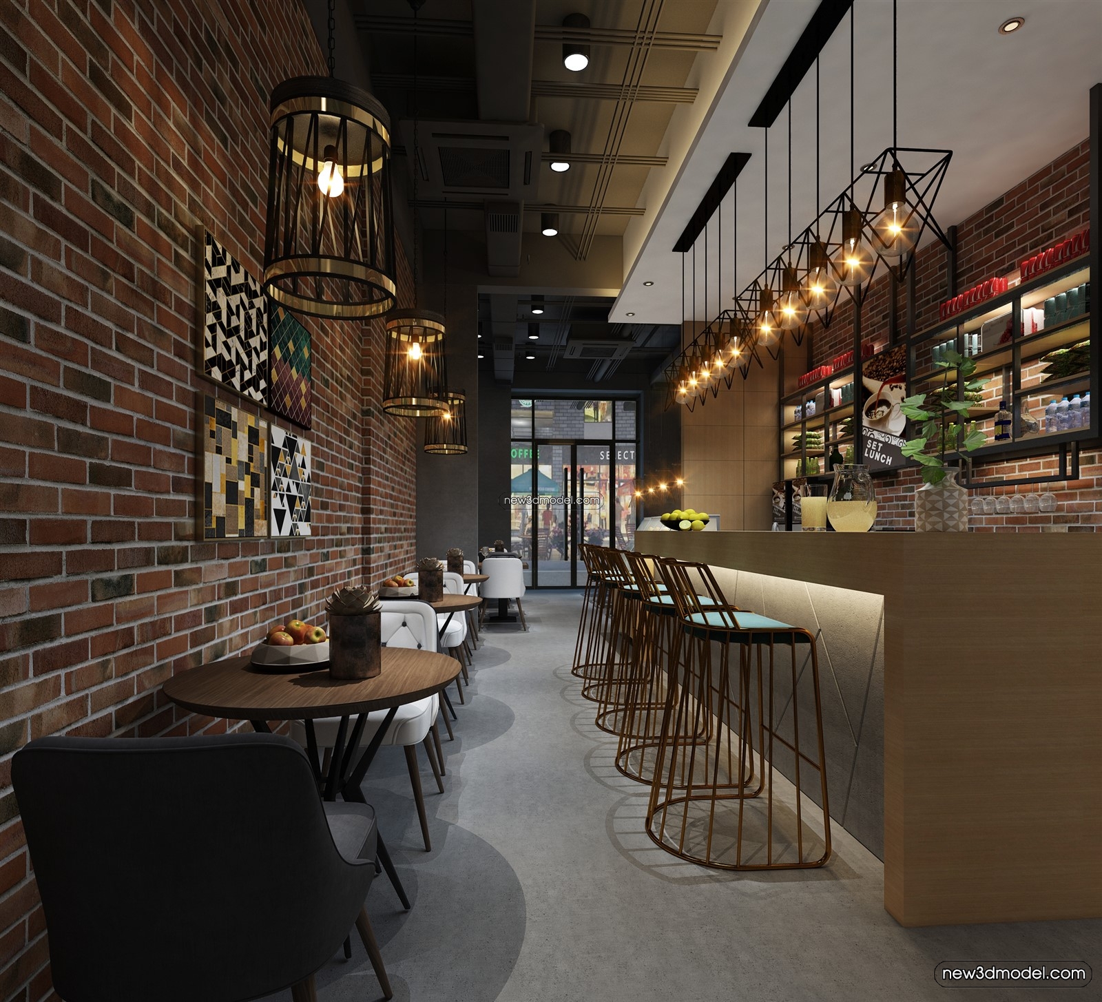 Buffet Restaurant of Hotels 3D Scenes – 3D Blocks – 023 – VRAY - thumbnail 2