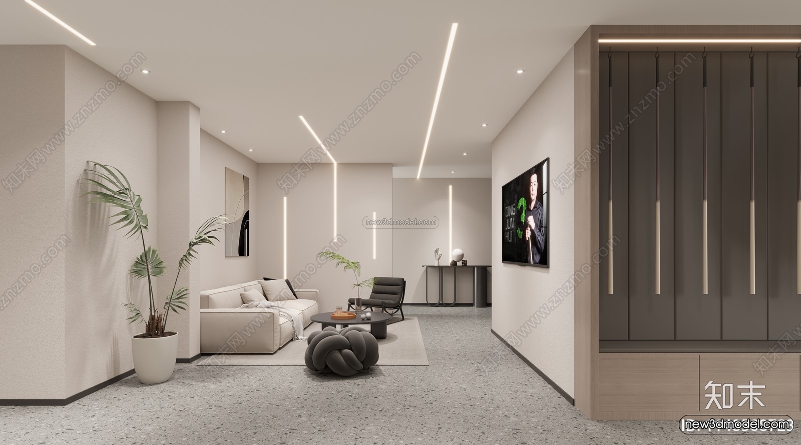 Modern Style Interior 3D Blocks and 3D Models – Billard 3D Scene – 777 – CORONA - thumbnail 2