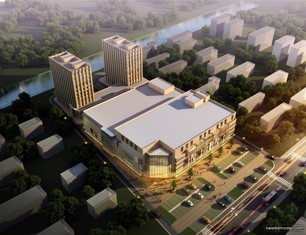 3D Models of Commercial Building – Exterior 3D Scenes – 470 – VRAY - thumbnail 3