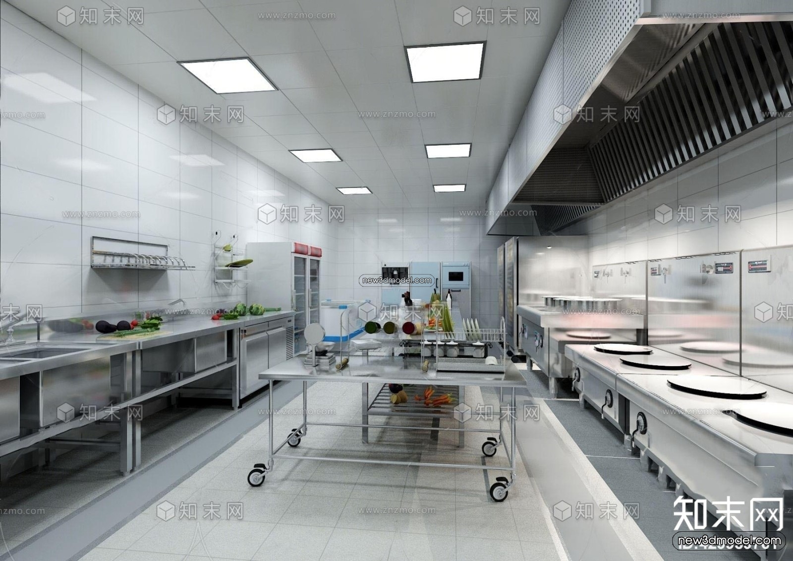Restaurant Kitchen 3D Models – 3D Scene – 050 – VRAY - thumbnail 2