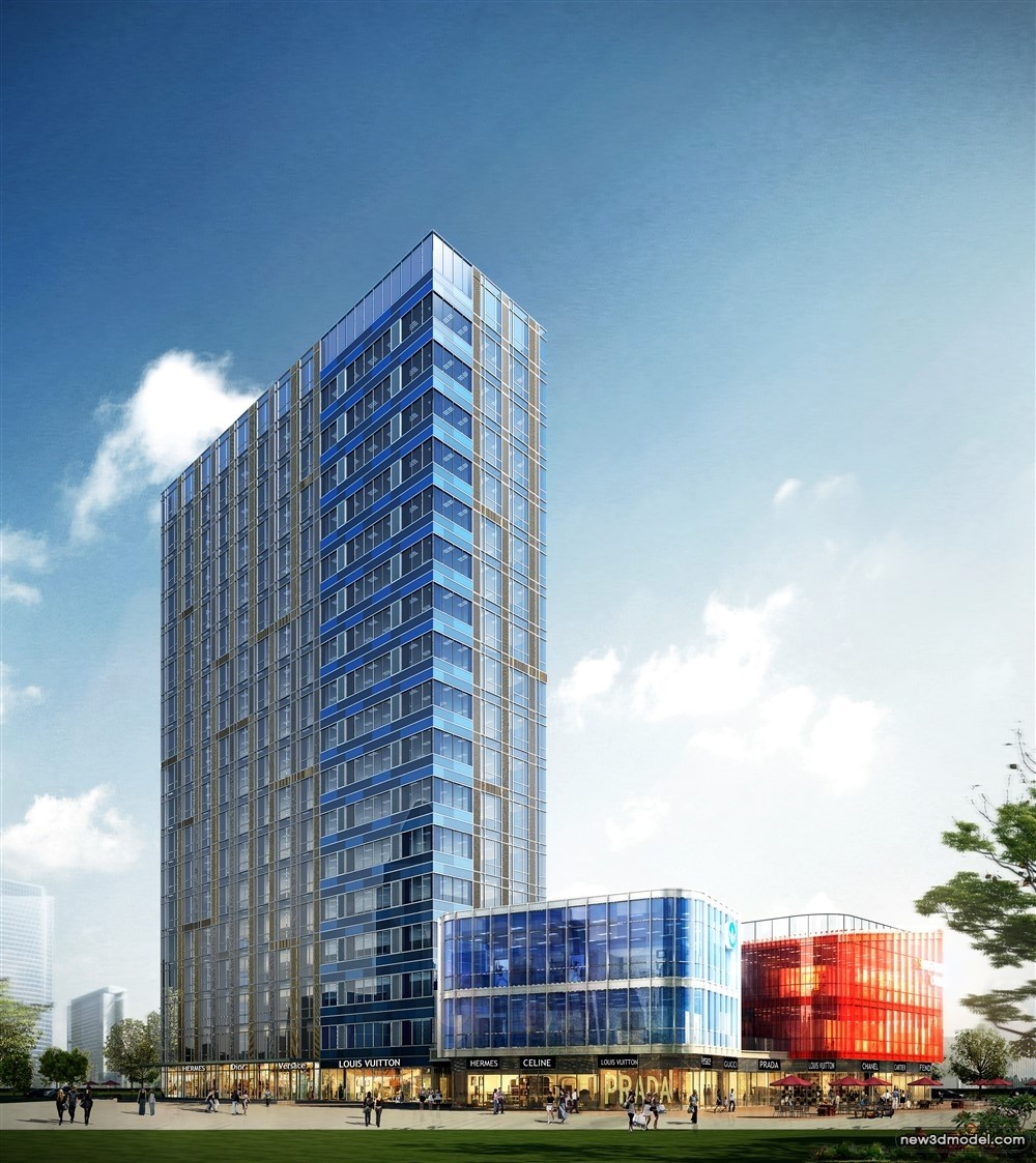3D Models of Commercial Building – Exterior 3D Scenes – 887 – VRAY - thumbnail 3