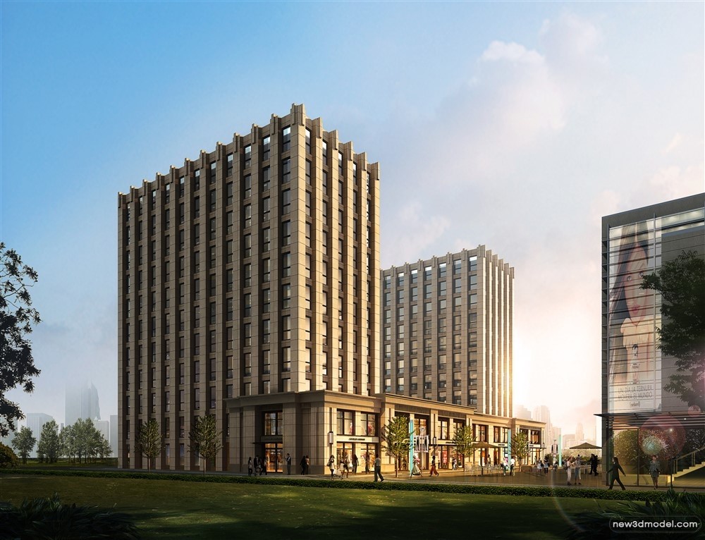 3D Models of Commercial Building – Exterior 3D Scenes – 470 – VRAY - thumbnail 2