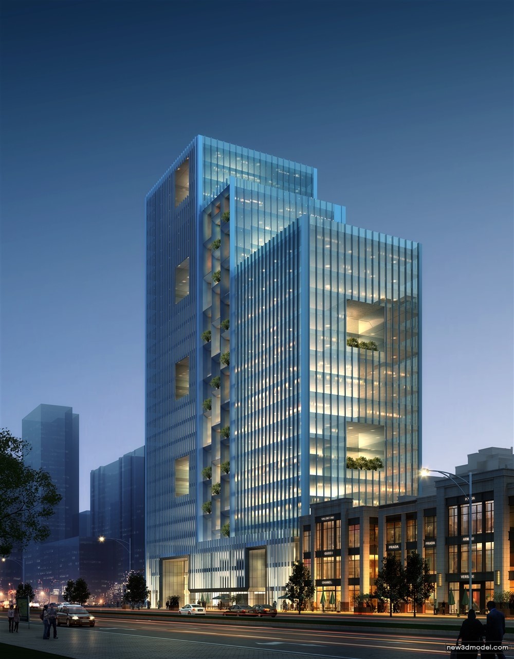3D Models of Commercial Building – Exterior 3D Scenes – 476 – VRAY - thumbnail 5