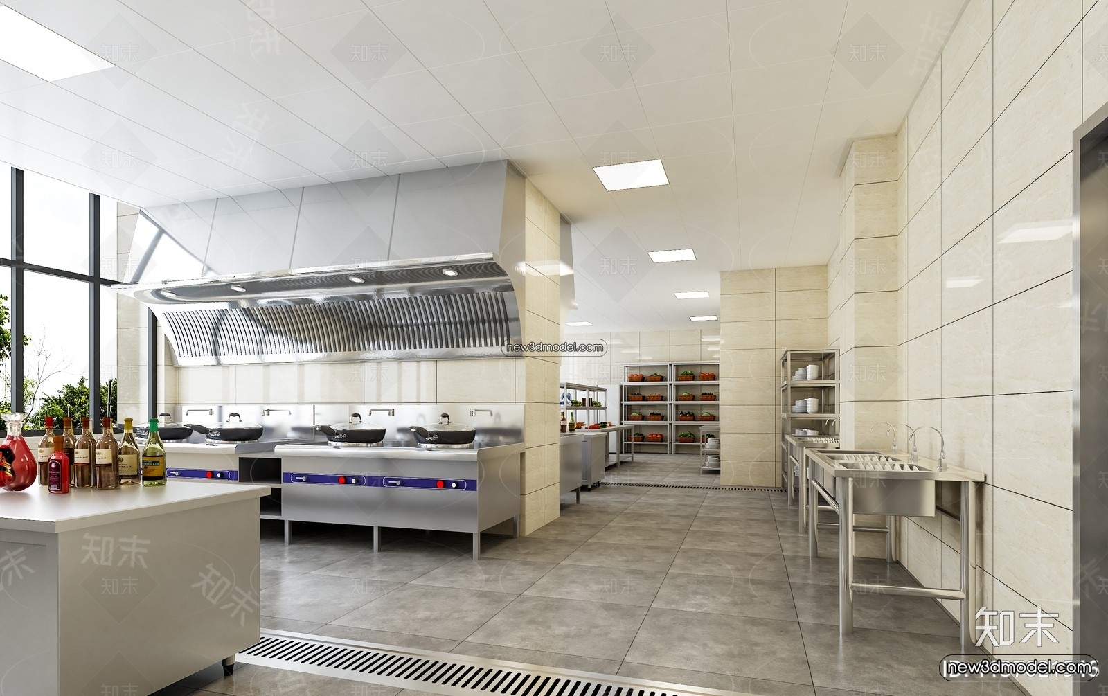 Restaurant Kitchen 3D Models – 3D Scene – 075 – VRAY - thumbnail 2