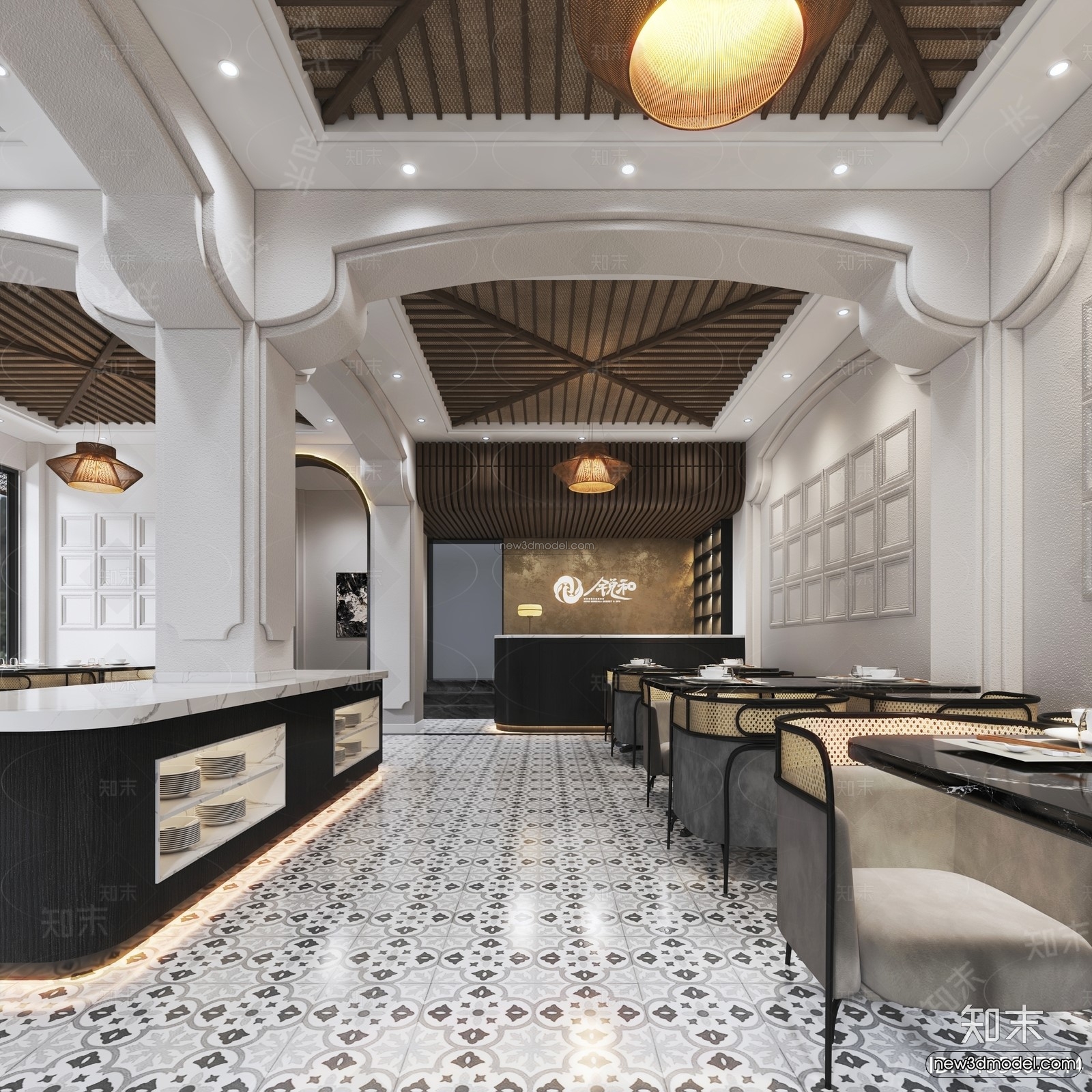 Southeast Asia Restaurant 3D Scenes – 3D Blocks – 025 – VRAY - thumbnail 3