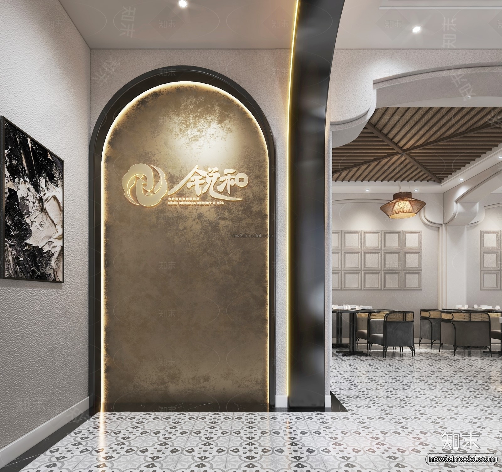 Southeast Asia Restaurant 3D Scenes – 3D Blocks – 025 – VRAY - thumbnail 2