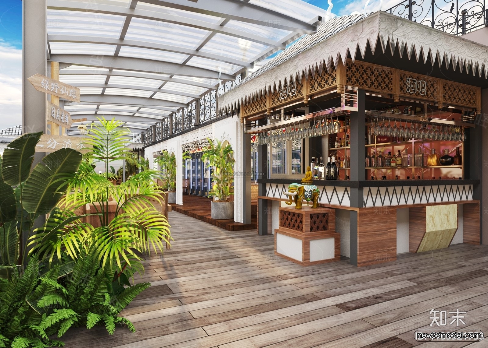 Southeast Asia Restaurant 3D Scenes – 3D Blocks – 024 – VRAY - thumbnail 3