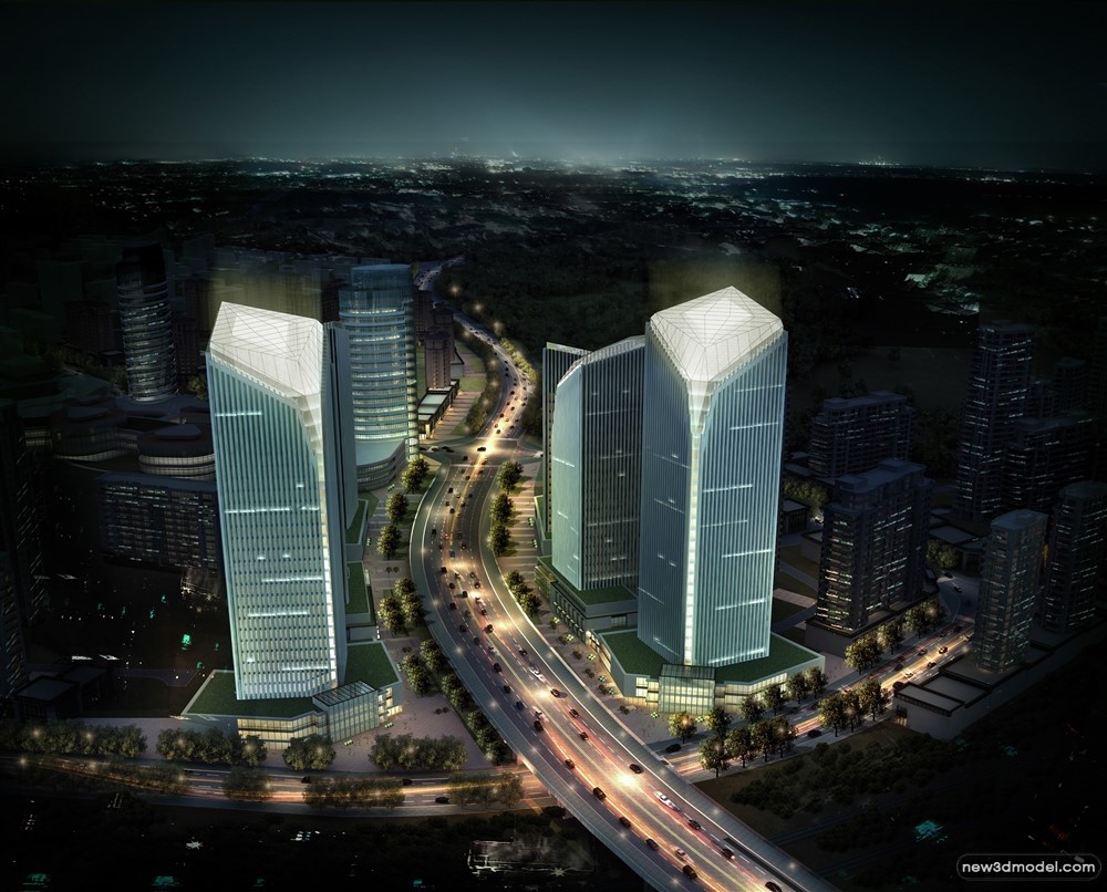 3D Models of Commercial Building – Exterior 3D Scenes – 897 – VRAY - thumbnail 3