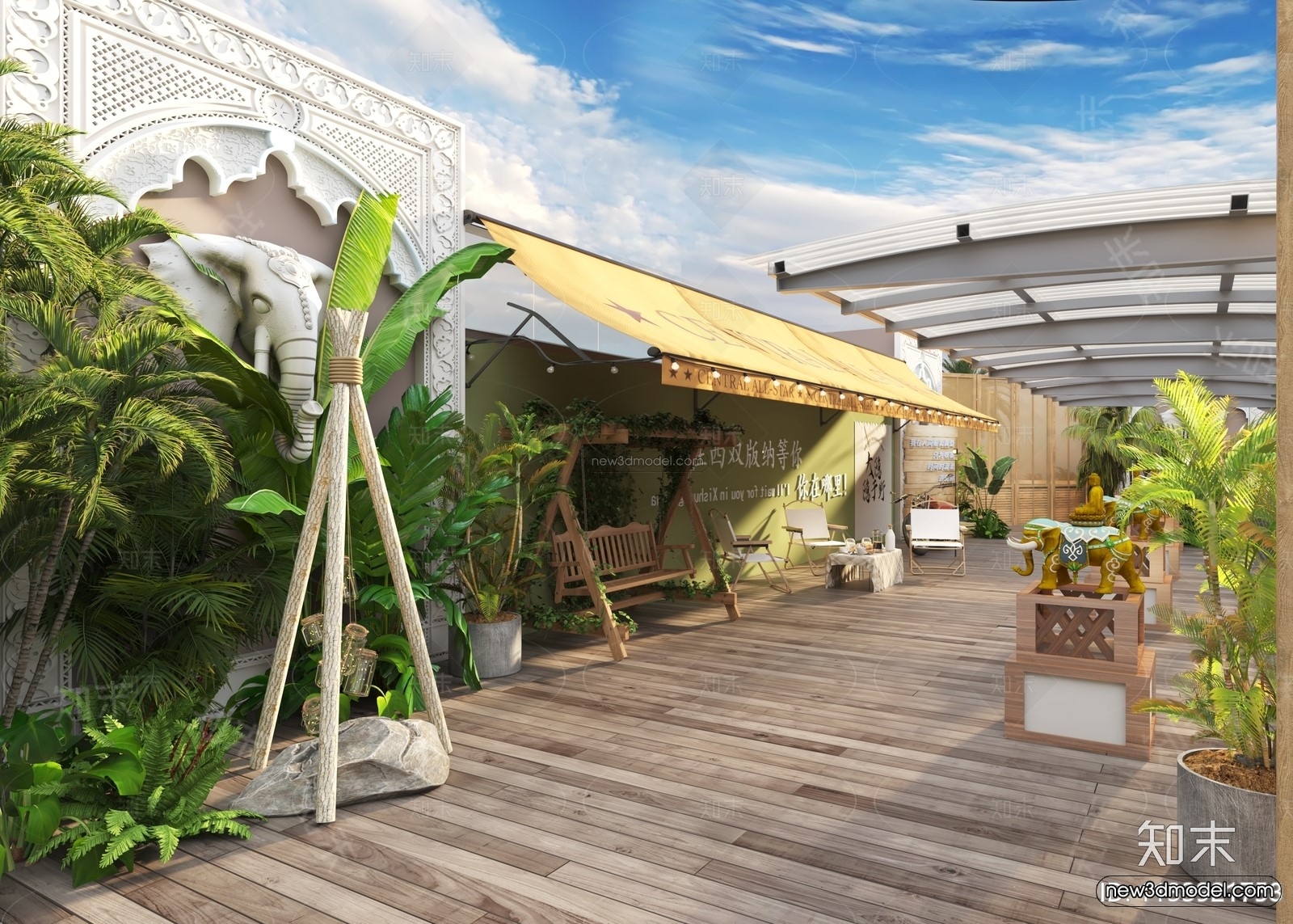Southeast Asia Restaurant 3D Scenes – 3D Blocks – 024 – VRAY - thumbnail 2