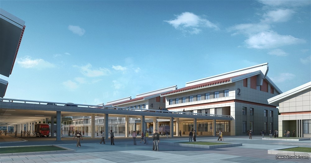 3D Models of Commercial Building – Exterior 3D Scenes – 636 – VRAY - thumbnail 3
