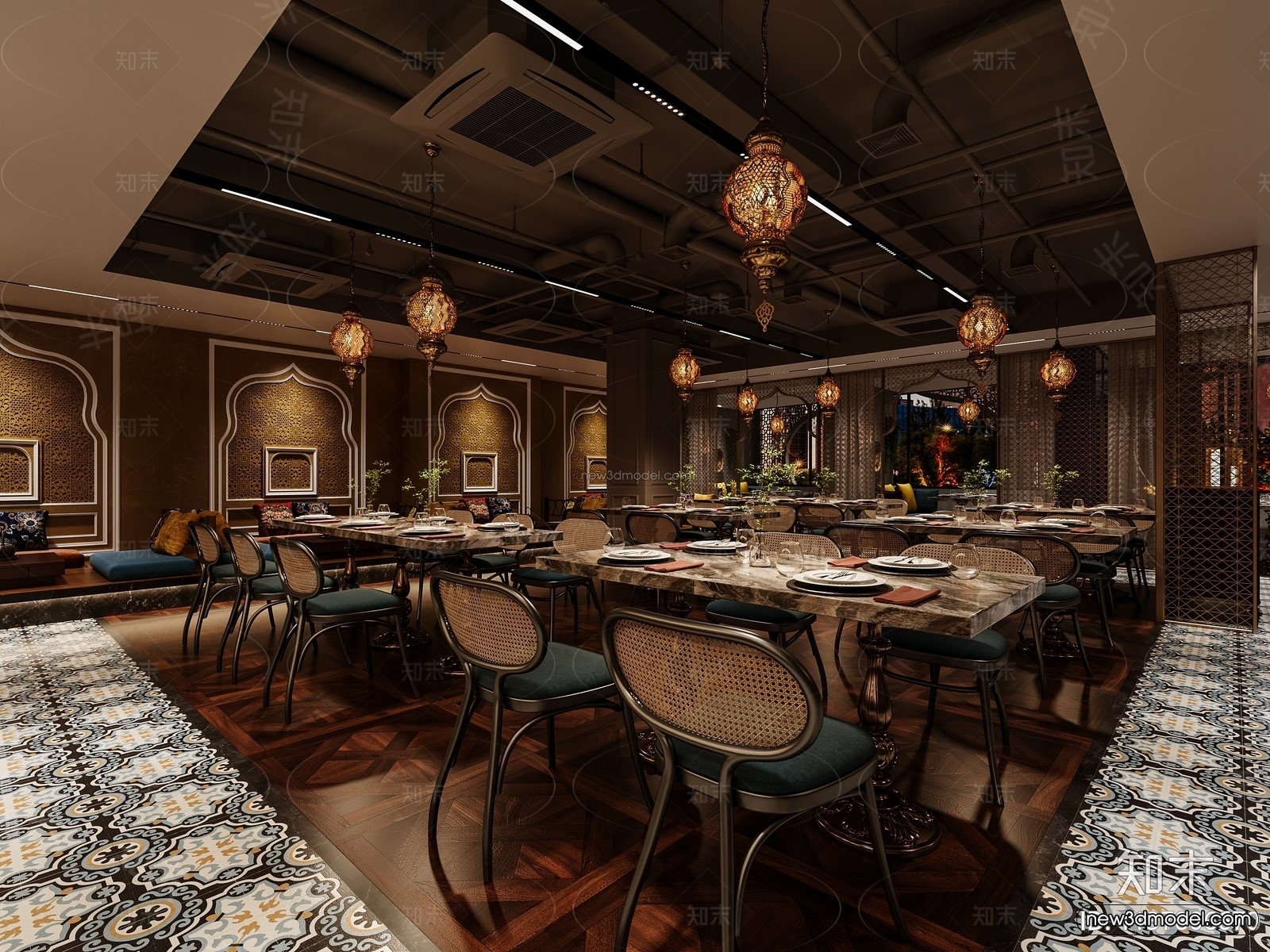 Southeast Asia Restaurant 3D Scenes – 3D Blocks – 029 – VRAY - thumbnail 4