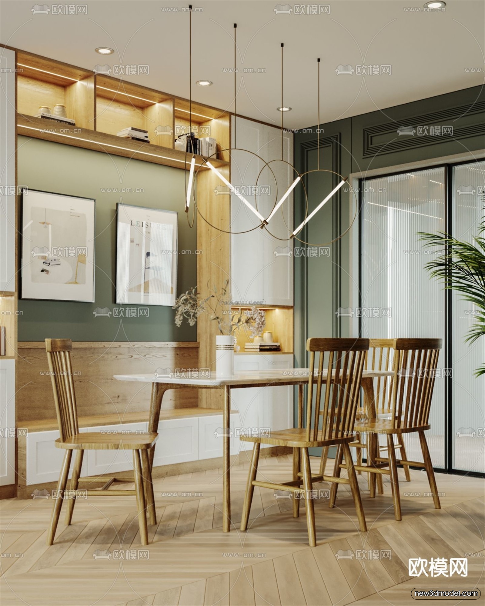Morandi Style Interior 3D Blocks – Living Room 3D Scene – 019 – VRAY - thumbnail 4