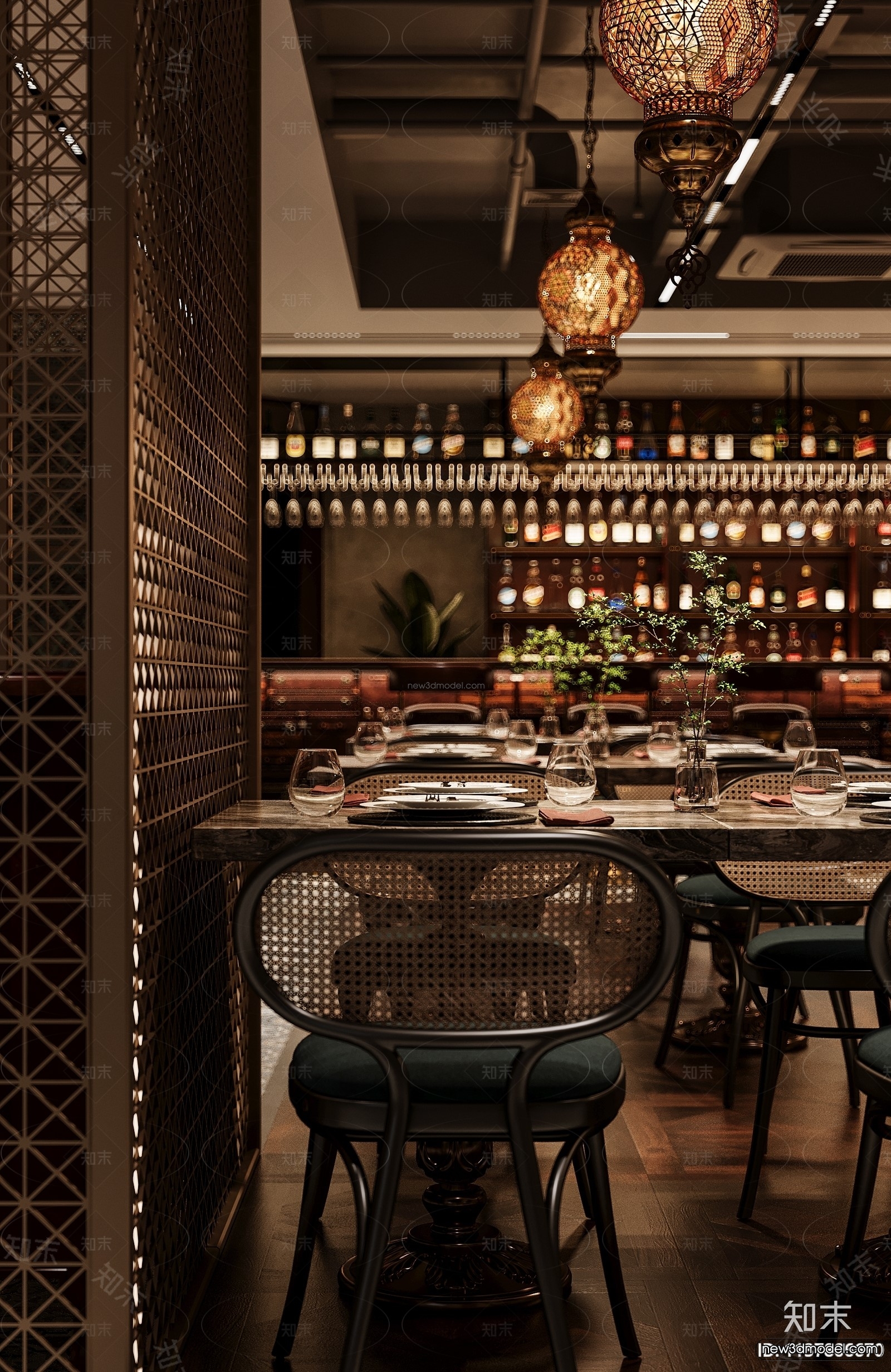 Southeast Asia Restaurant 3D Scenes – 3D Blocks – 029 – VRAY - thumbnail 3